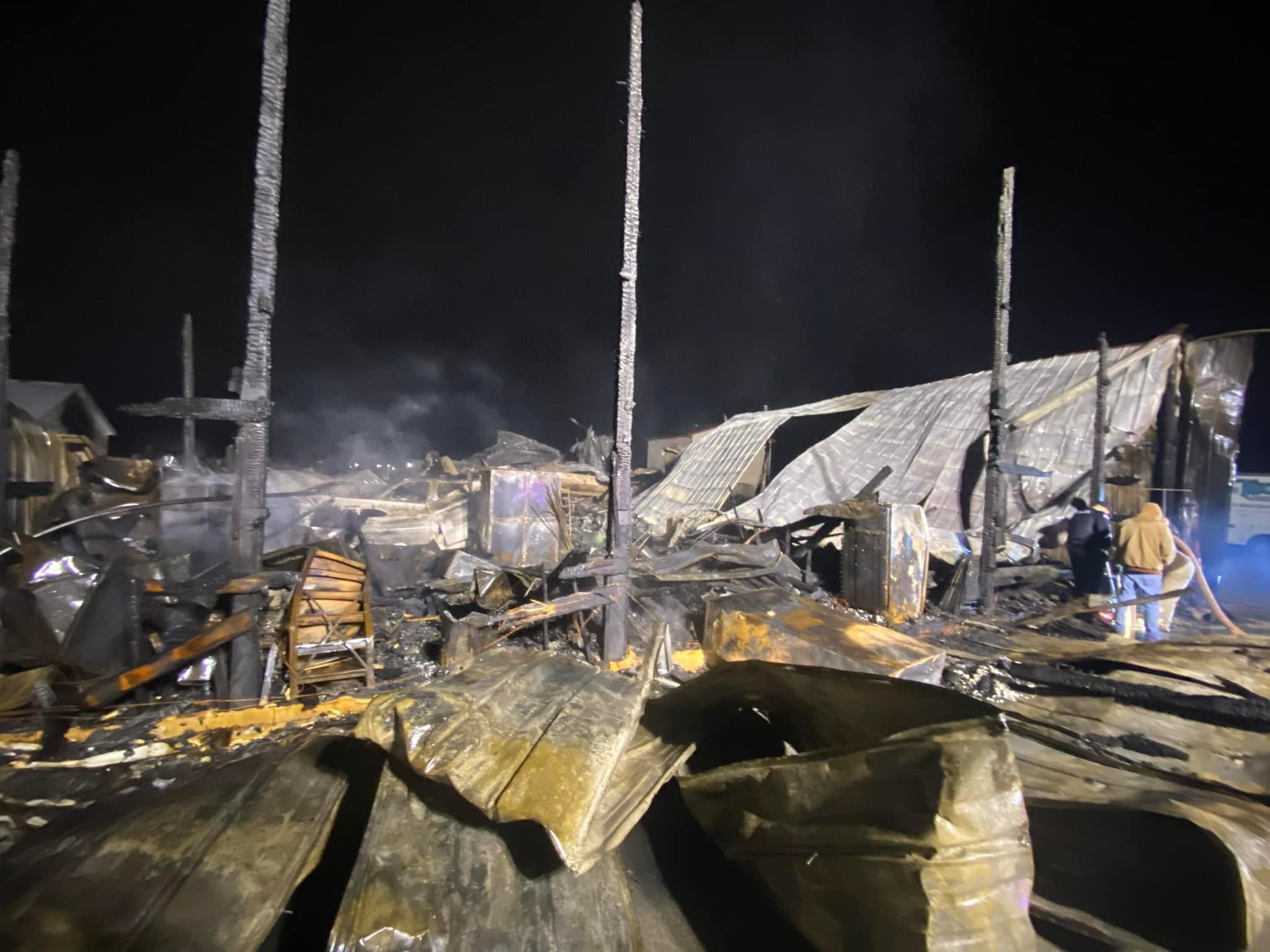 Dwight Public Works Building Engulfed in Flames, State Fire Marshal